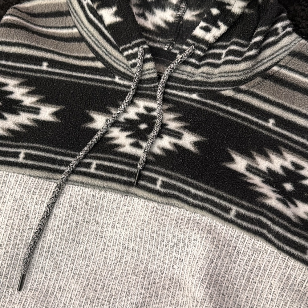 Black and Gray Patterned Men's Hoodie